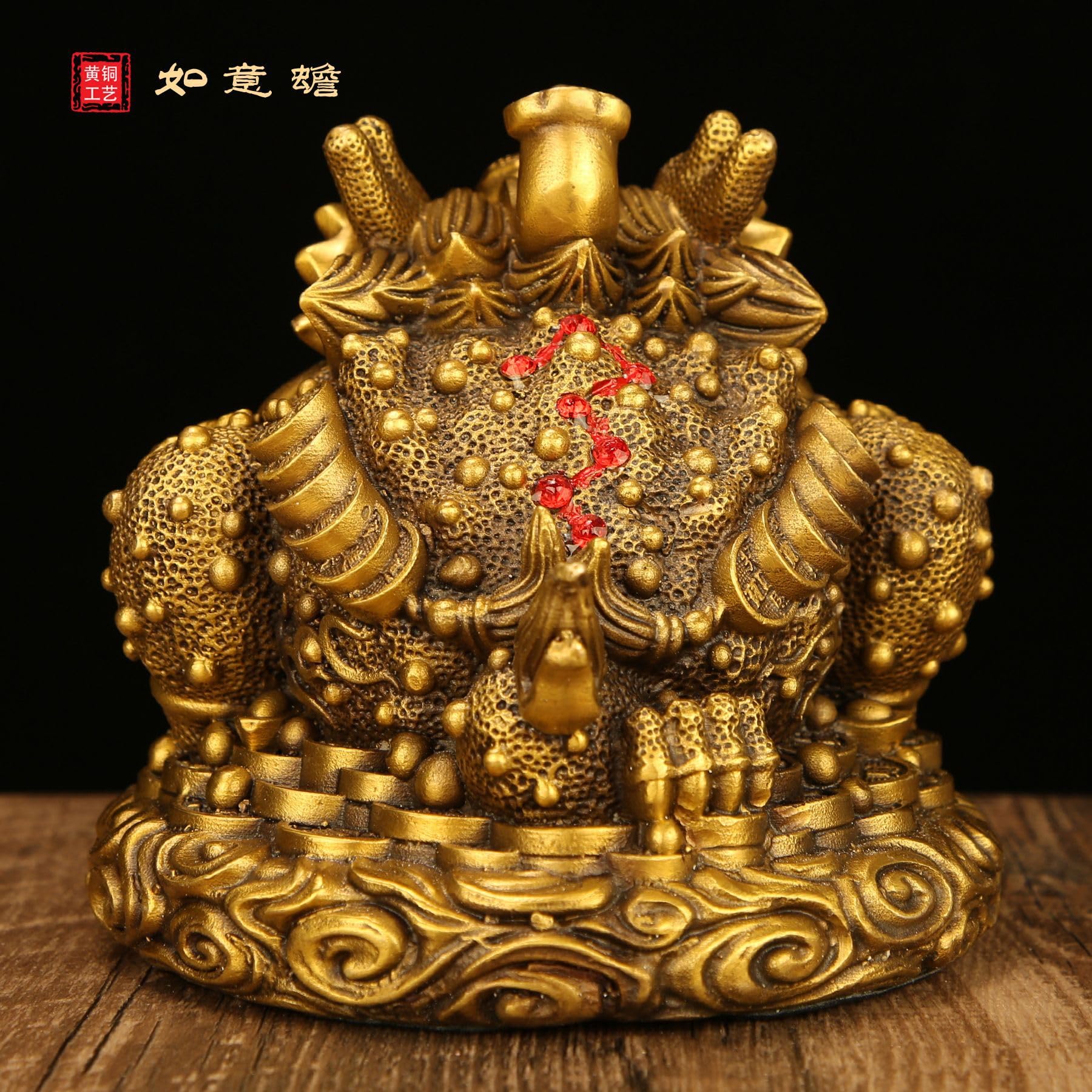 Amazon.com: Usoway 发现新款三足金蟾意金蟾蟾蜍金蟾招財财件金色